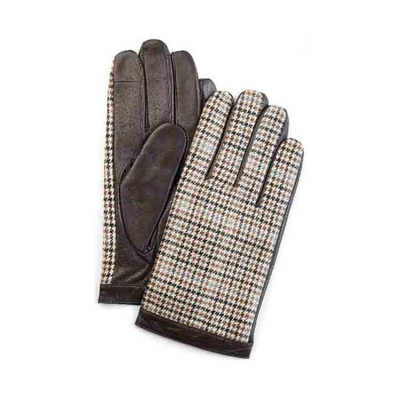 NWT Express Genuine Leather Houndstooth Touchscreen Compatible Gloves - Picture 1 of 9
